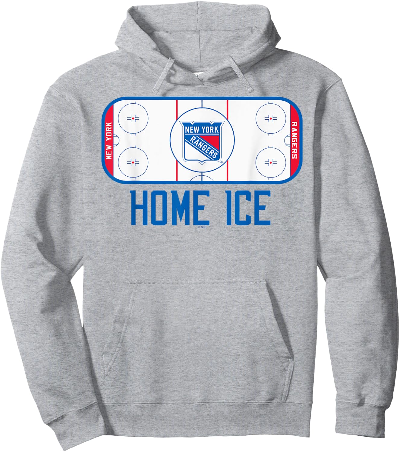 New York Rangers Home Ice Gray Officially Licensed Hoodie - Hoodie | Ash