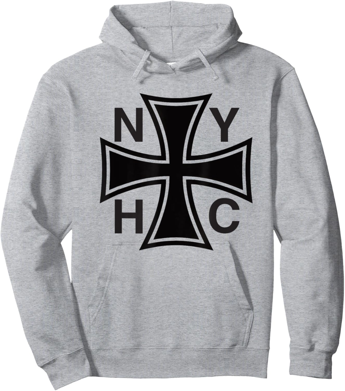 NEW YORK Hardcore is Worldwide NYHC Iron Cross Hoodie - Hoodie | Ash