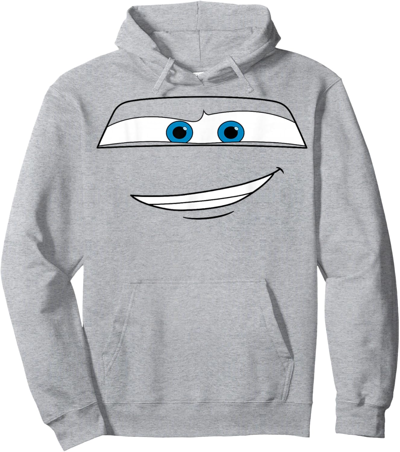 Disney Pixar Cars Lightning McQueen Big Face Short Sleeve Hoodie - Hoodie | Ash