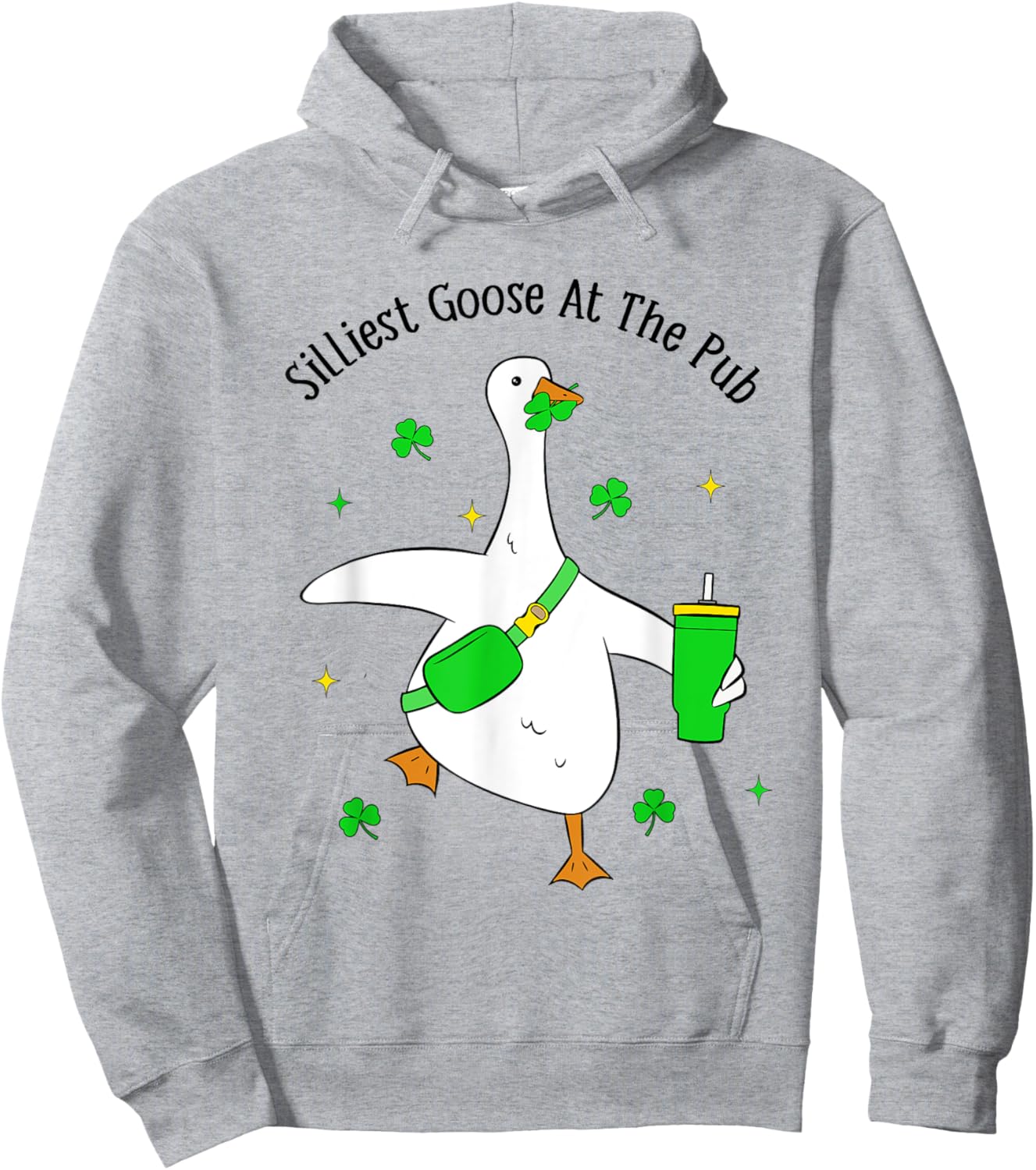 Funny Silliest Goose At The Pub Animal Goose St Patricks Day Hoodie - Hoodie | Ash