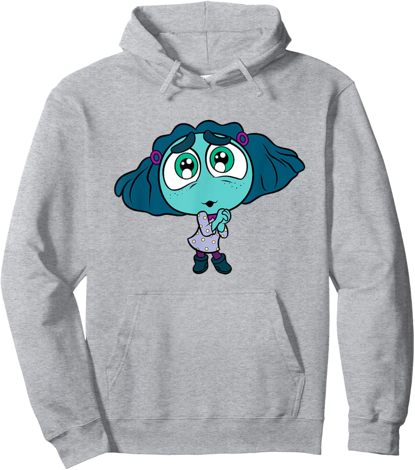 Disney Pixar Inside Out 2 Little Cute Envy Big Eyes Portrait Hoodie - Hoodie | Ash