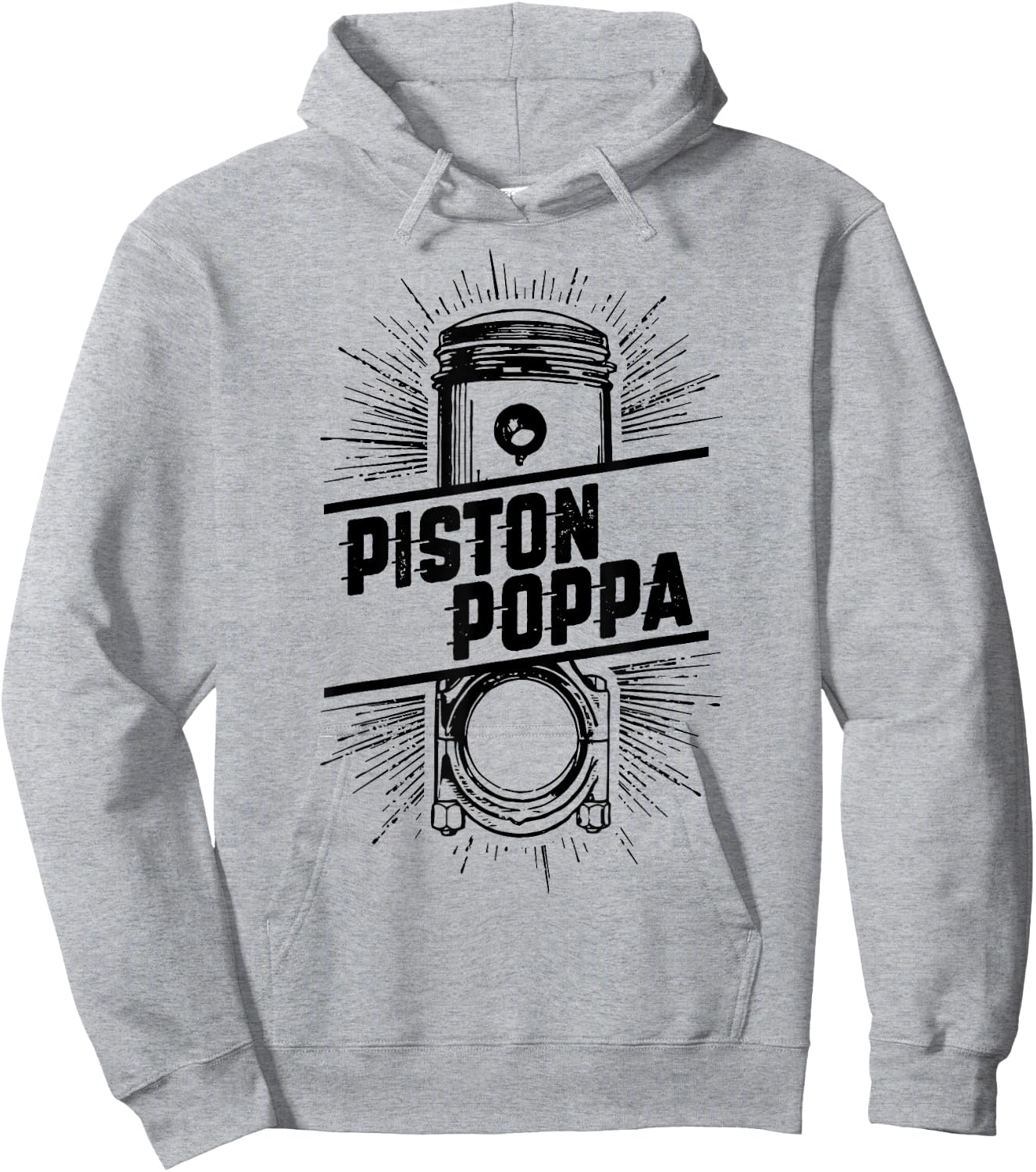 Piston Poppa - Vintage Car Lover Dad Grandpa Gift Hoodie - Hoodie | Ash