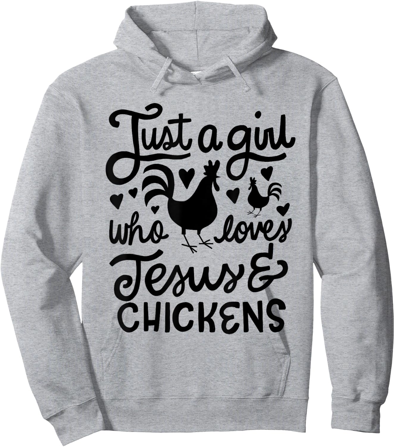Just a Girl Who Loves Jesus and Chickens Farmer Hoodie - Hoodie | Ash