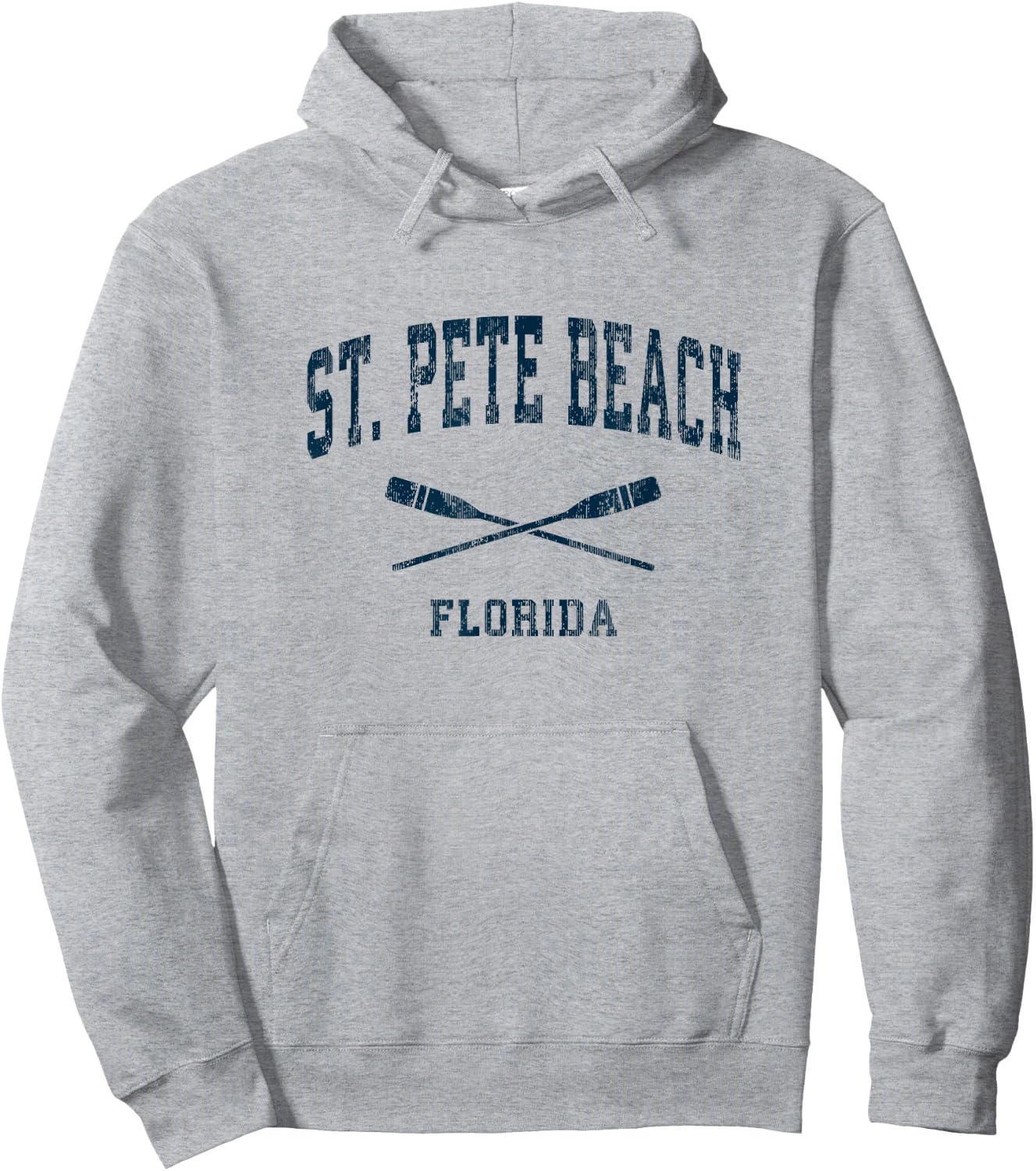 St. Pete Beach Florida Vintage Nautical Paddles Sports Oars Hoodie - Hoodie | Ash