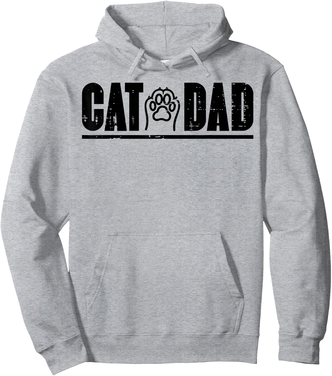 Cat Dad Paw Cute Kitten Fur Papa Daddy Animal Lover Men Hoodie - Hoodie | Ash