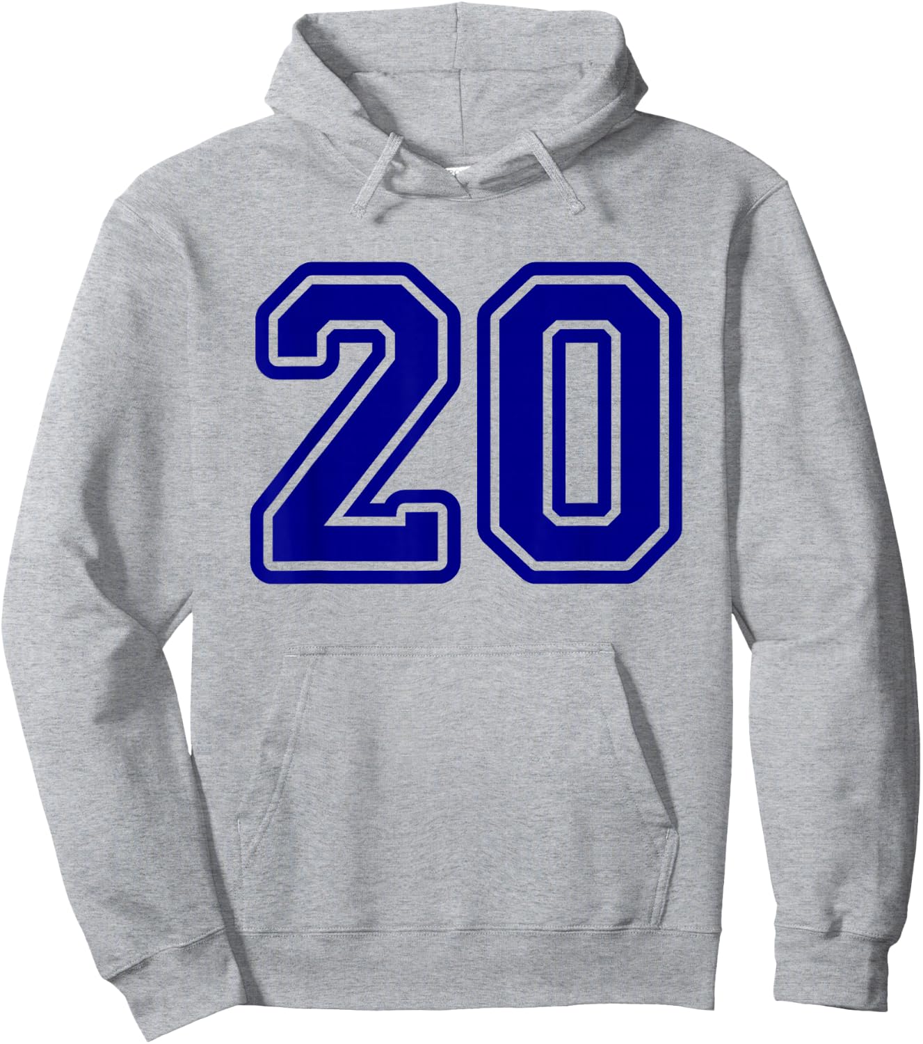 Number #20 Sport Blue Varsity Number 20 Hoodie - Hoodie | Ash