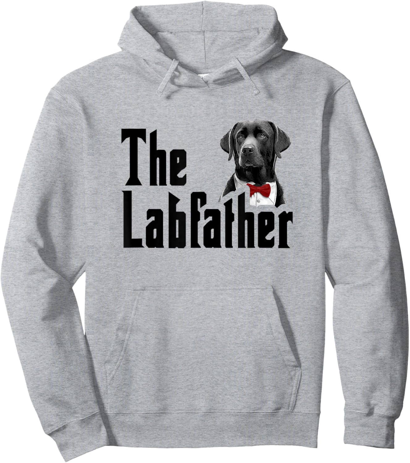 The Labfather Red Bow Tie Labrador Father's Day Dog Lover Men Women Hoodie - Hoodie | Ash