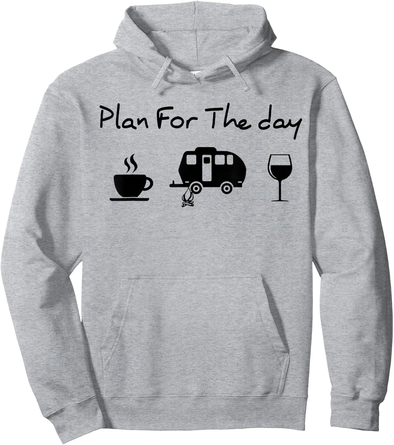 Plan For The Day Coffee Camping Wine Hoodie - Hoodie | Ash