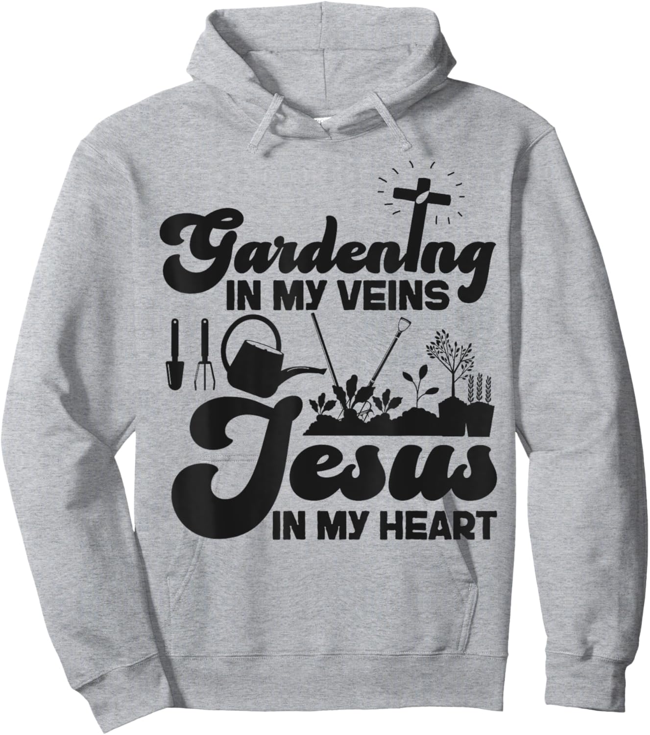 Plant Lover Gardening Jesus Faith Christian Gardening In My Hoodie - Hoodie | Ash