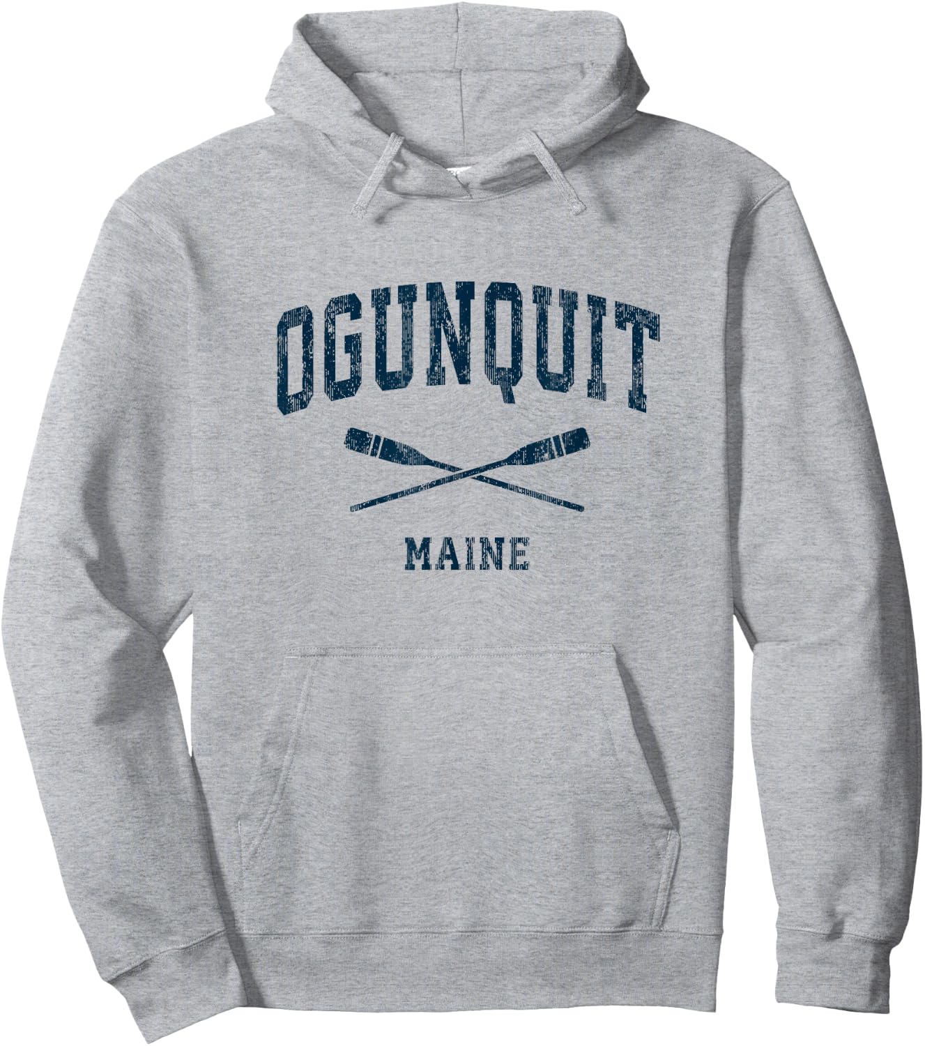 Ogunquit Maine Vintage Nautical Paddles Sports Oars Hoodie - Hoodie | Ash