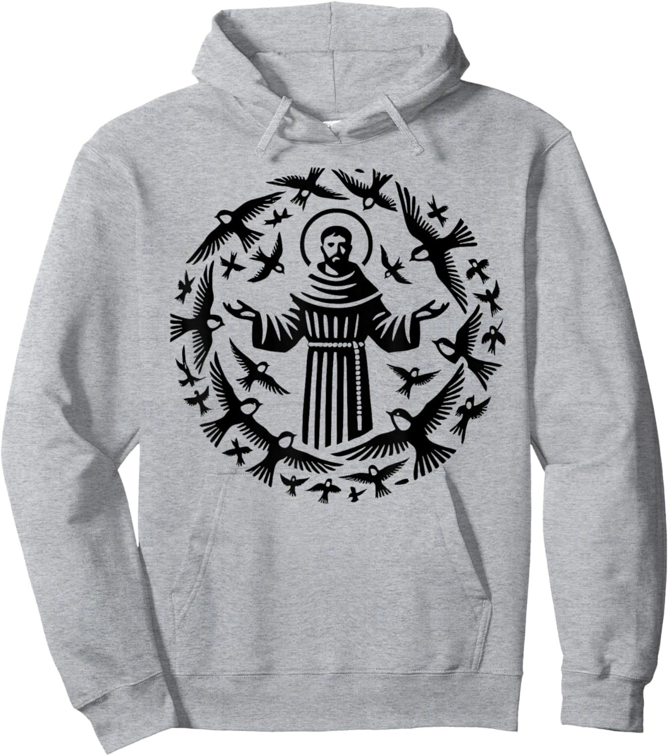 St Francis of Assisi Patron Saint of Animals Birds Hoodie - Hoodie | Ash
