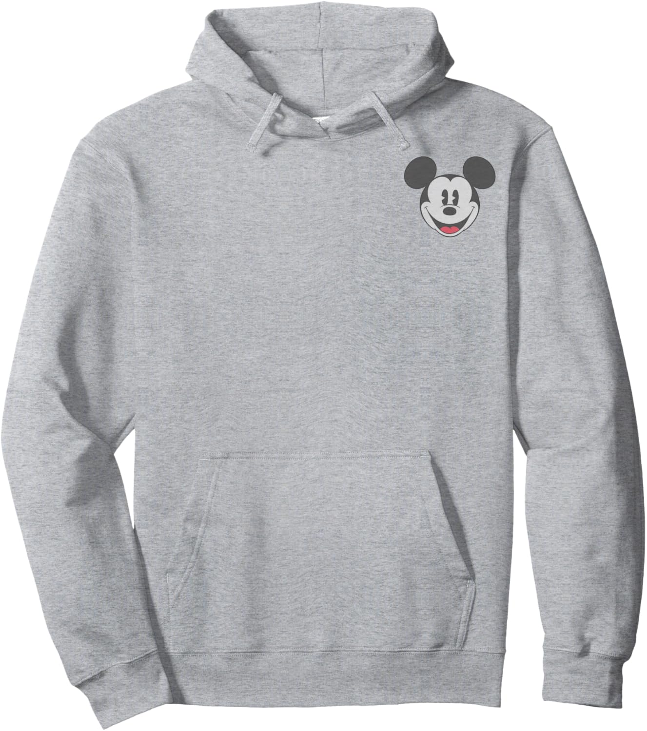 Disney Mickey and Friends Retro Smiling Mickey Pocket Logo Hoodie - Hoodie | Ash