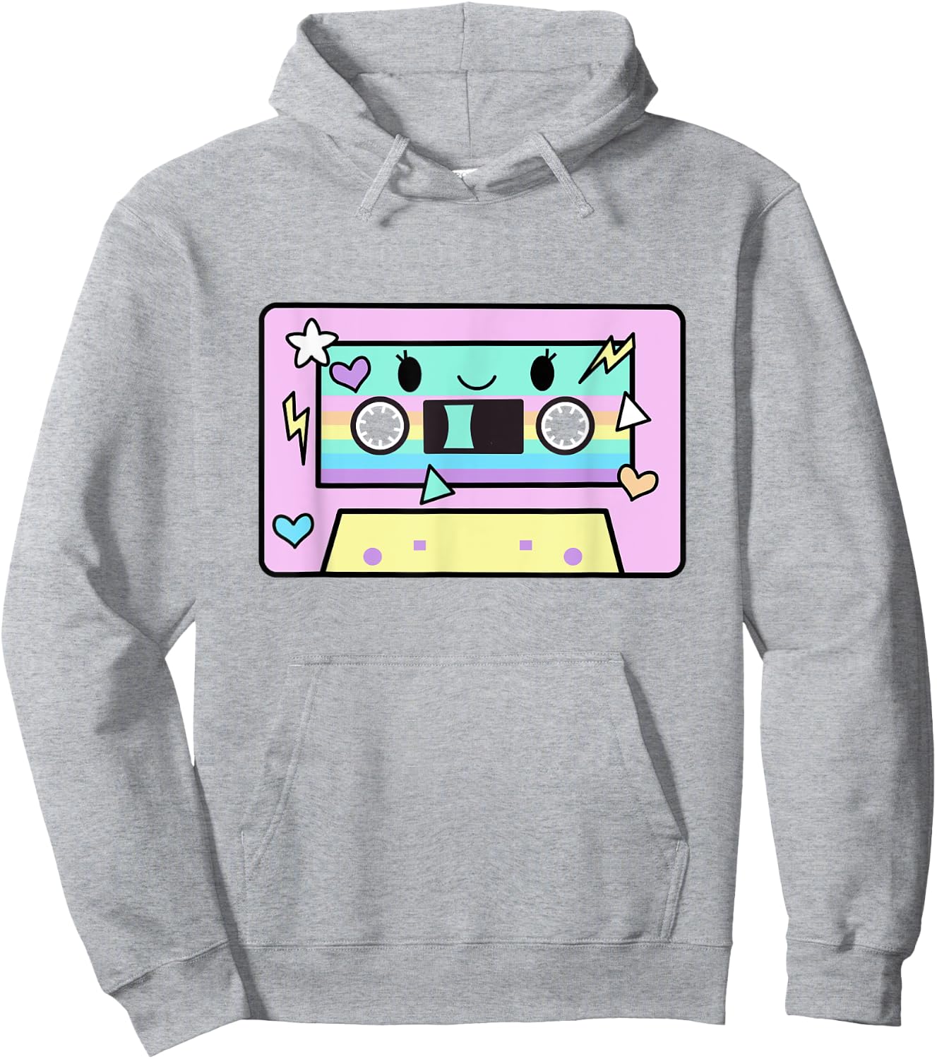 Cassette Tape Shirt Women Cute Kawaii Pastel Colors 80's Hoodie - Hoodie | Ash