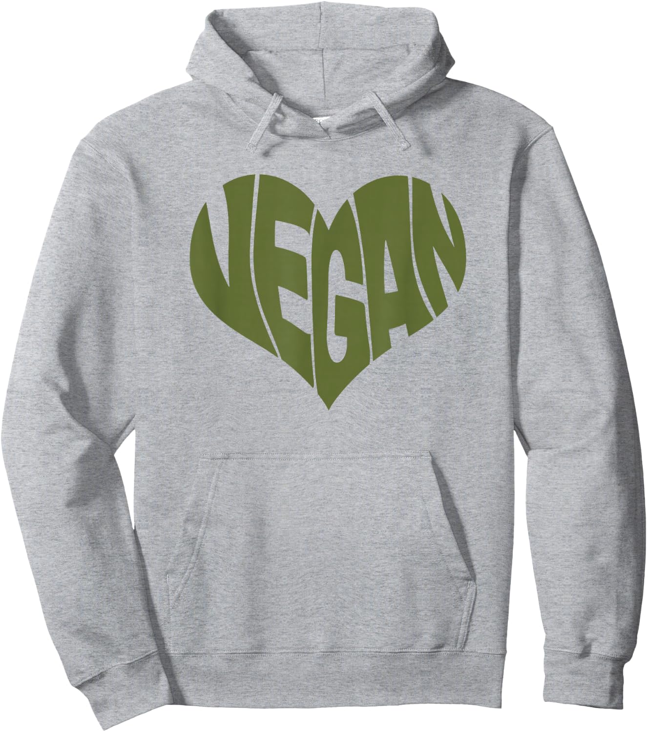 Vegan Saying Heart Shape Design/Promote Plant Based Diet Hoodie - Hoodie | Ash