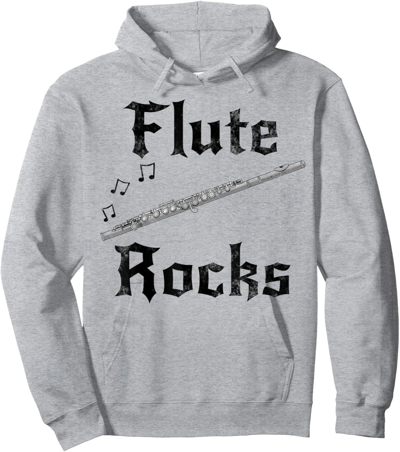 Flute Rocks, Flutist Woodwind Player Folk Musician Goth Hoodie - Hoodie | Ash