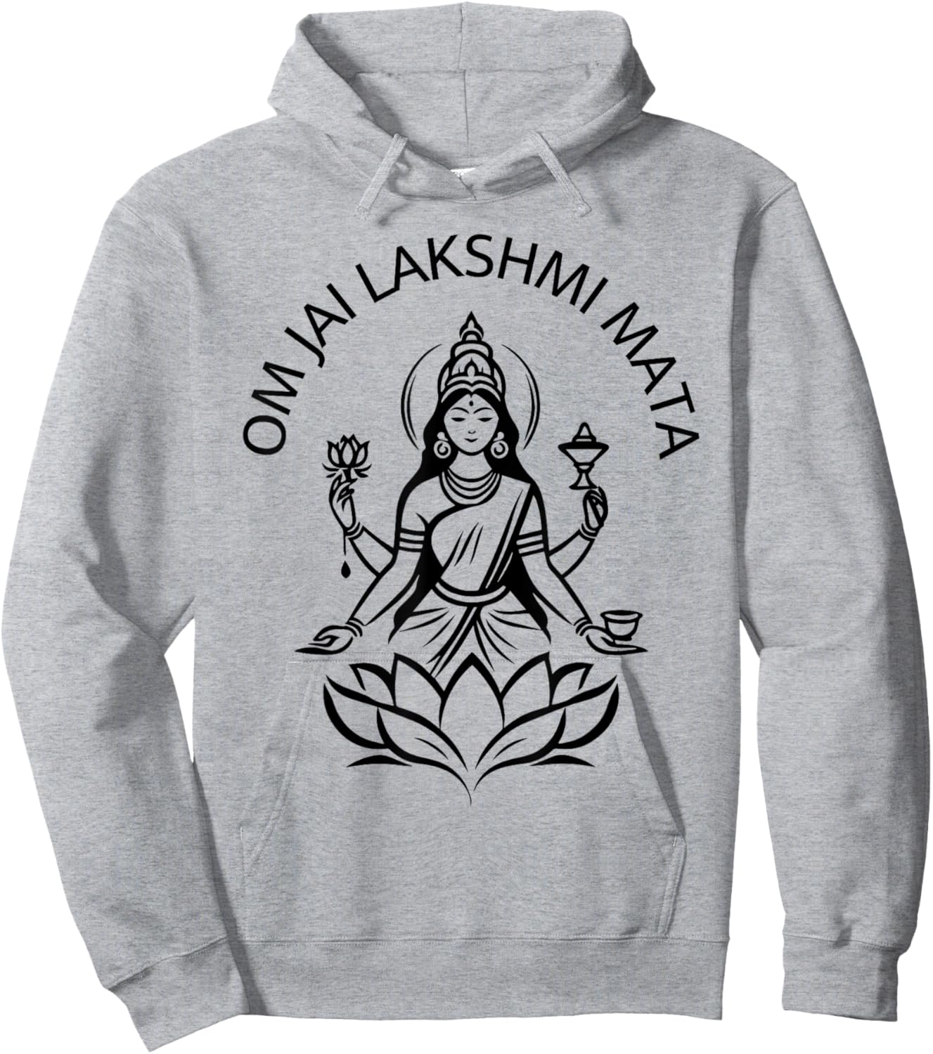 Laxmi Mata, Diwali Indian Goddess Om Jai Lakshmi Mata Pooja Hoodie - Hoodie | Ash