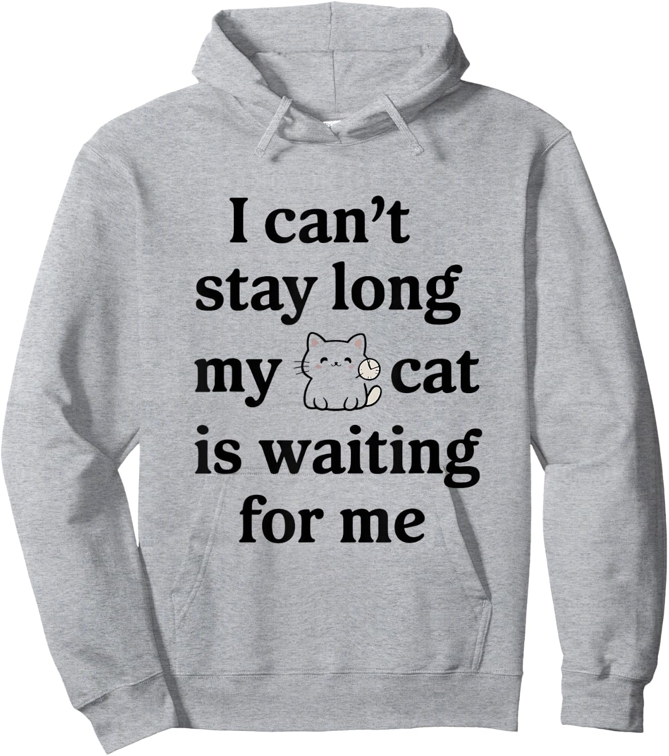 I Can’t Stay Long My Cat Is Waiting For Me Cat Lover Saying Women Hoodie - Hoodie | Ash