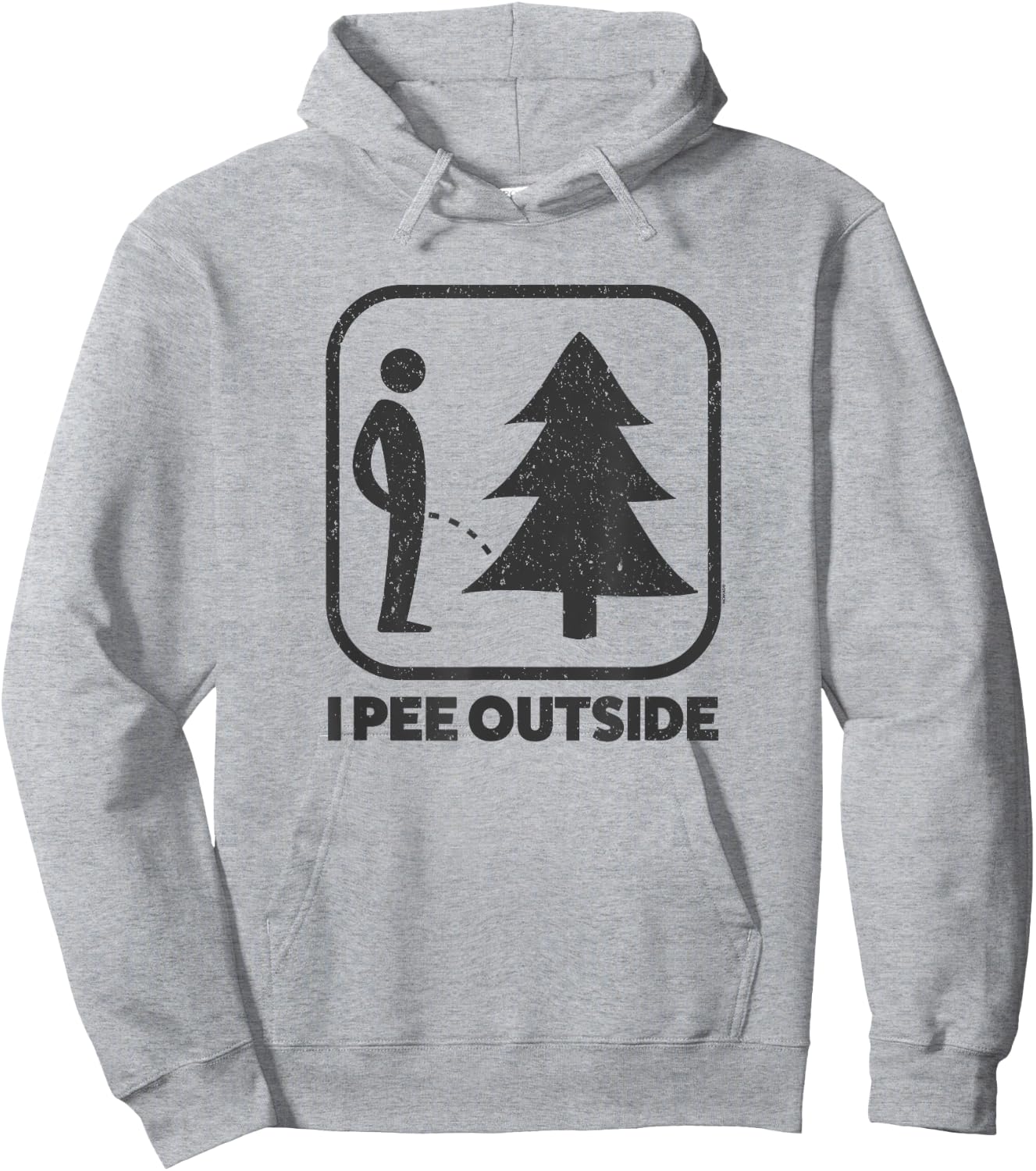 I Pee Outside Sign Funny Camping Hiking Outdoor Hoodie - Hoodie | Ash