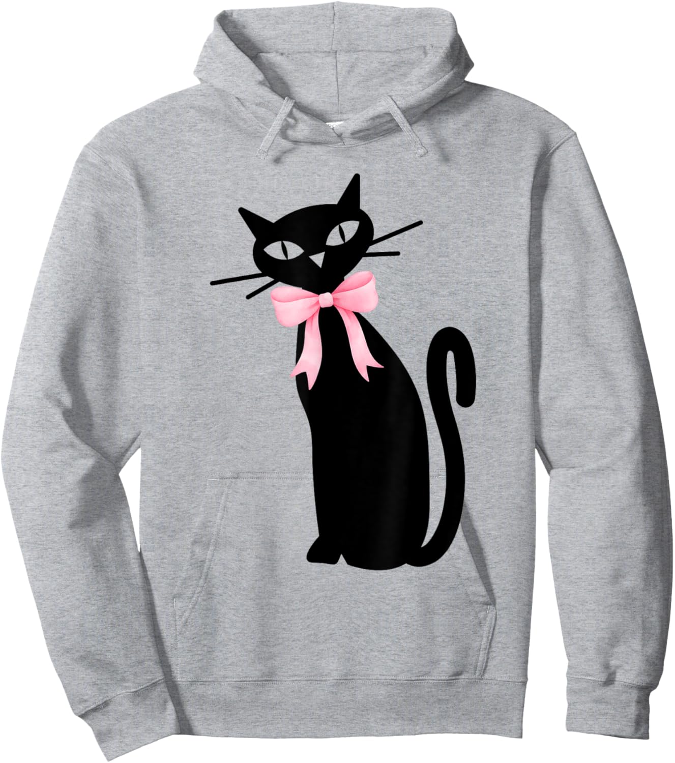 Atomic Cat Black With Pink Bow MCM Retro Kitty Men Women Kids Hoodie - Hoodie | Ash