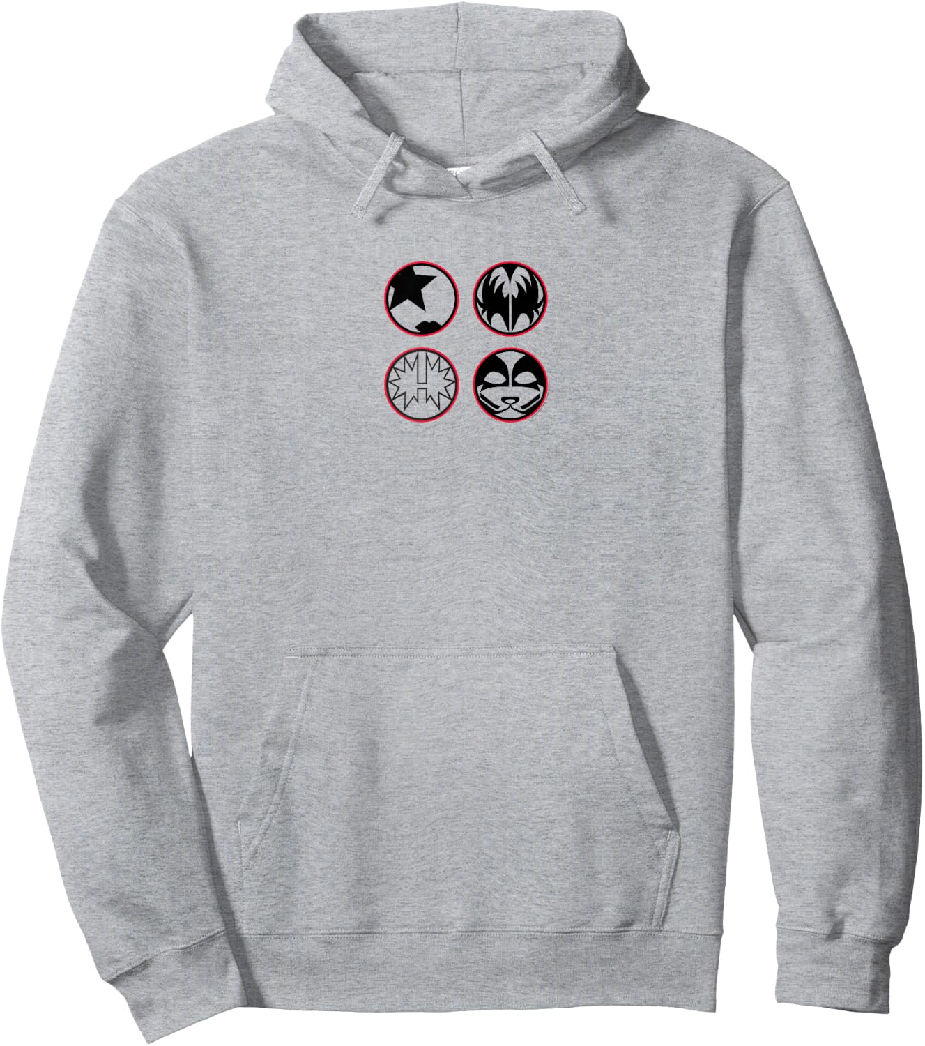KISS - Cartoon B&W Logo Hoodie - Hoodie | Ash