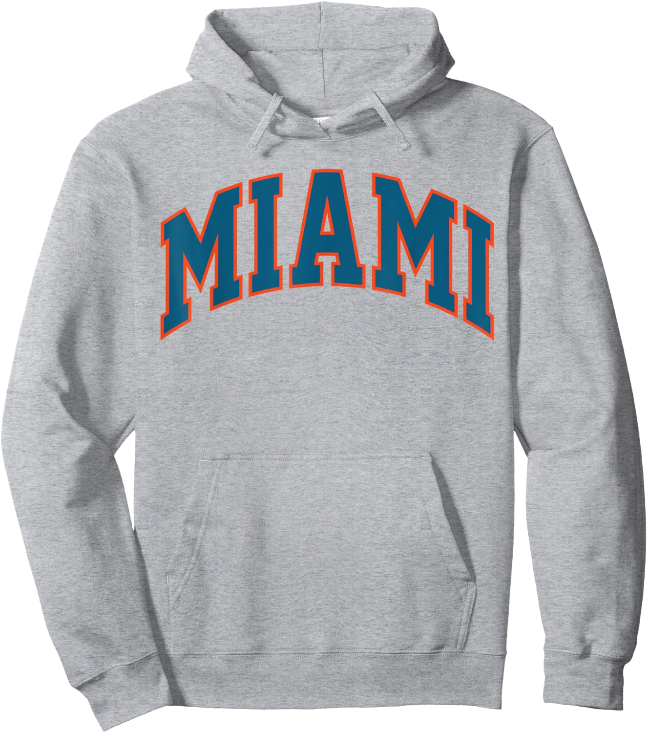 Retro Miami Men Miami Women Vintage Classic Blue Orange FL Hoodie - Hoodie | Ash