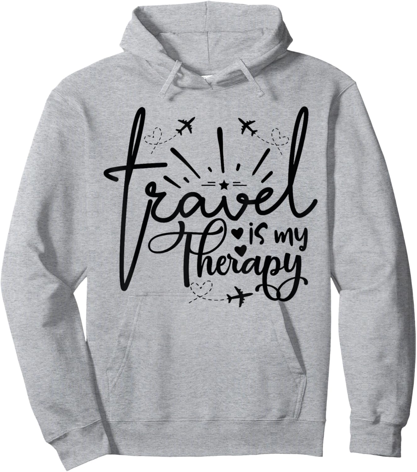Travel Is My Therapy Statement Adventure Lovers Wanderlust Hoodie - Hoodie | Ash