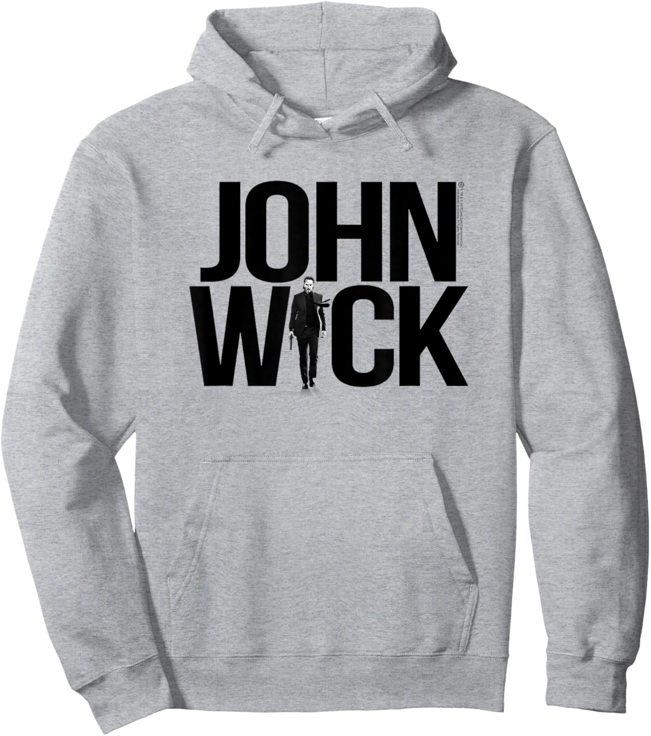 John Wick Bold Logo with Photo Action Movie Hoodie - Hoodie | Ash