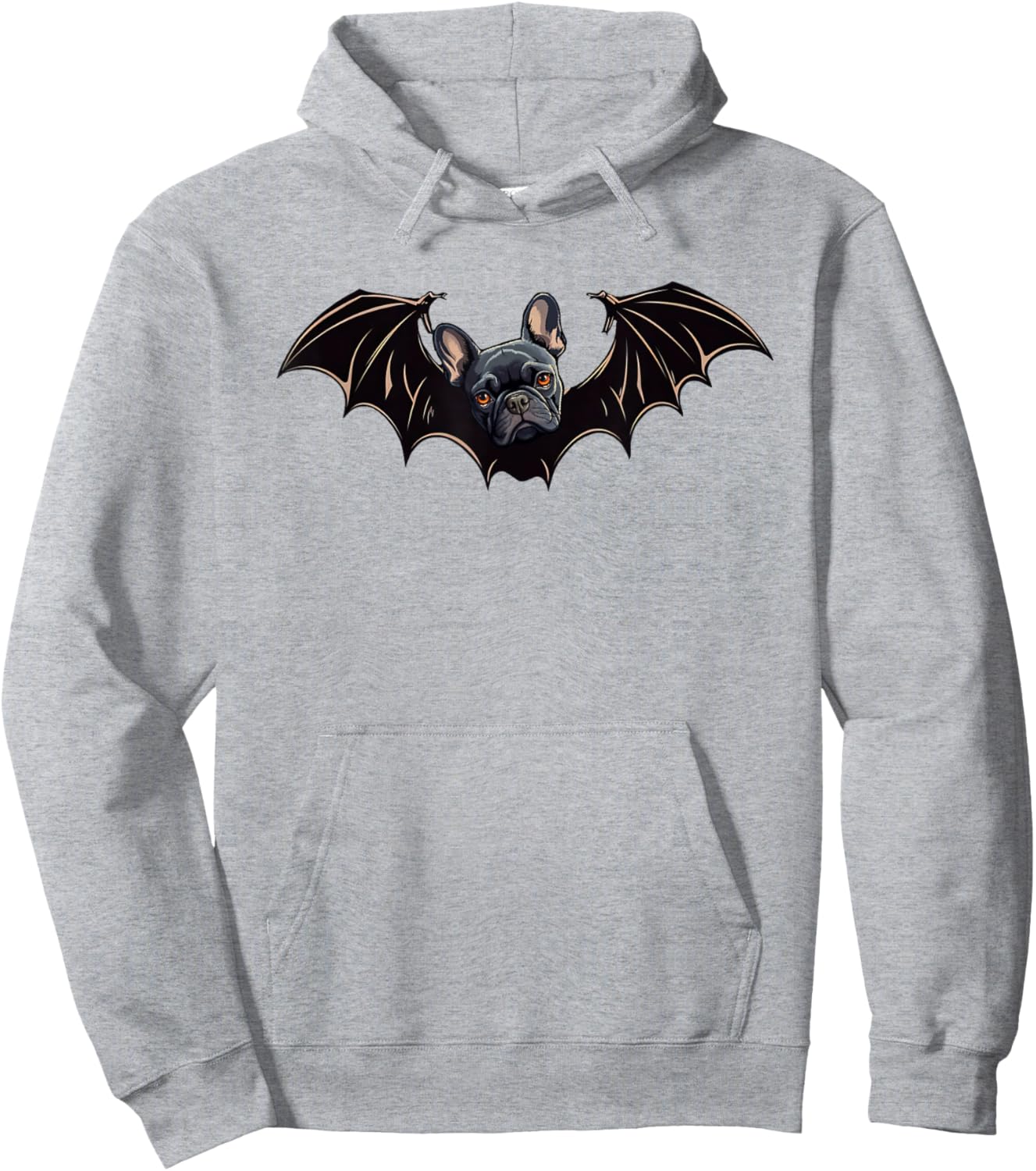 French Bulldog Bat Wings Spooky Frenchie Dog Halloween Bat Women Kids Hoodie - Hoodie | Ash