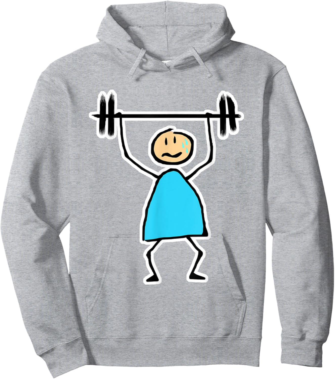 Novelty Store Gym White Small Classic Fit U-Neck Short Sleeve Cartoon Gym Hoodie - Hoodie | Ash