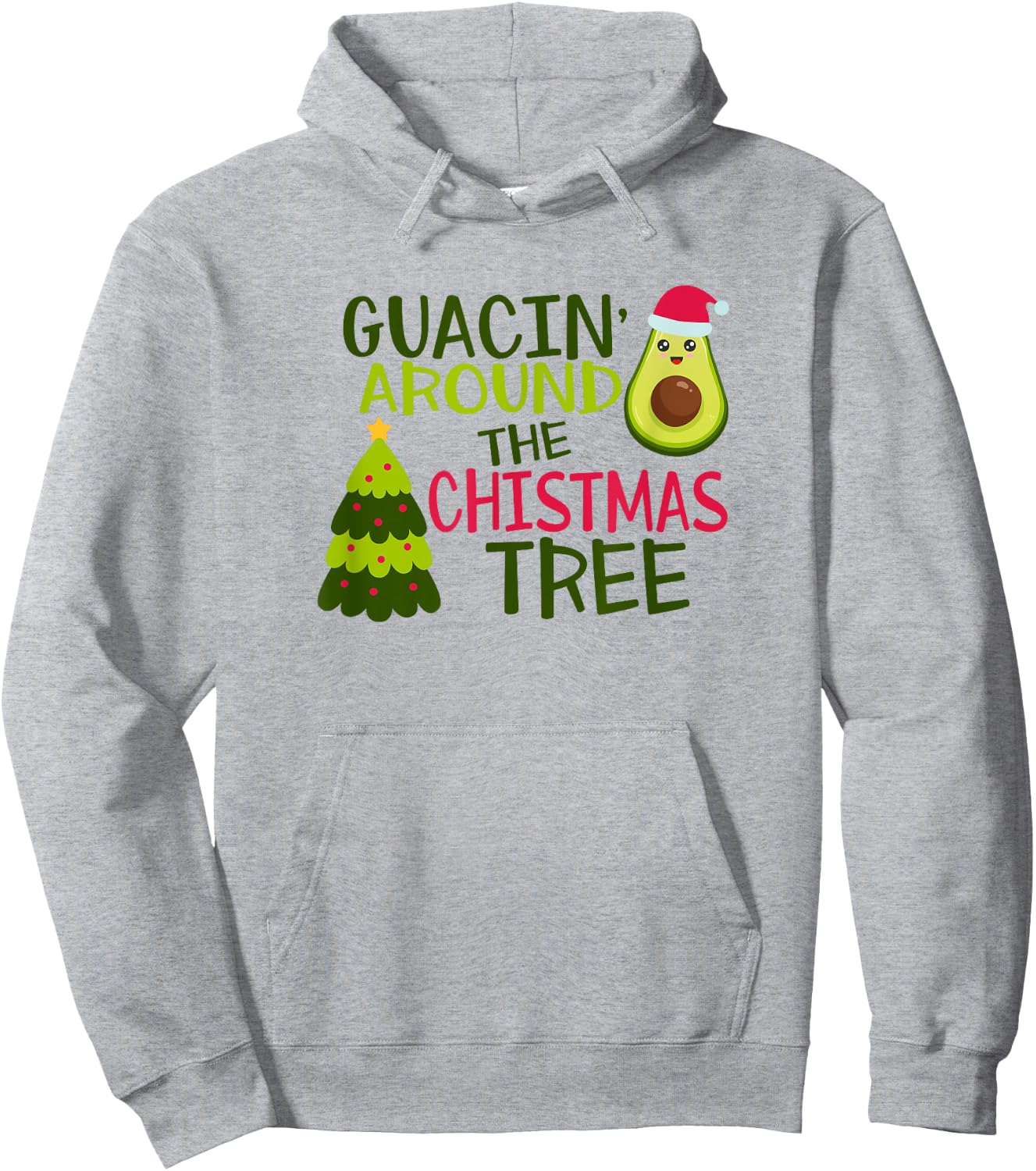 Godbee Designs Funny Guacin' Around The Christmas Tree Avocado Pajama Hoodie - Hoodie | Ash