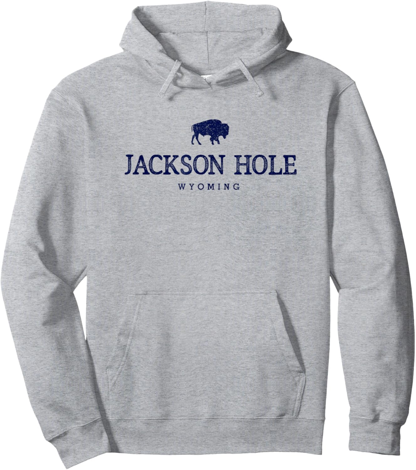 Retro Jackson Hole Wyoming Bison Buffalo Vintage Hoodie - Hoodie | Ash