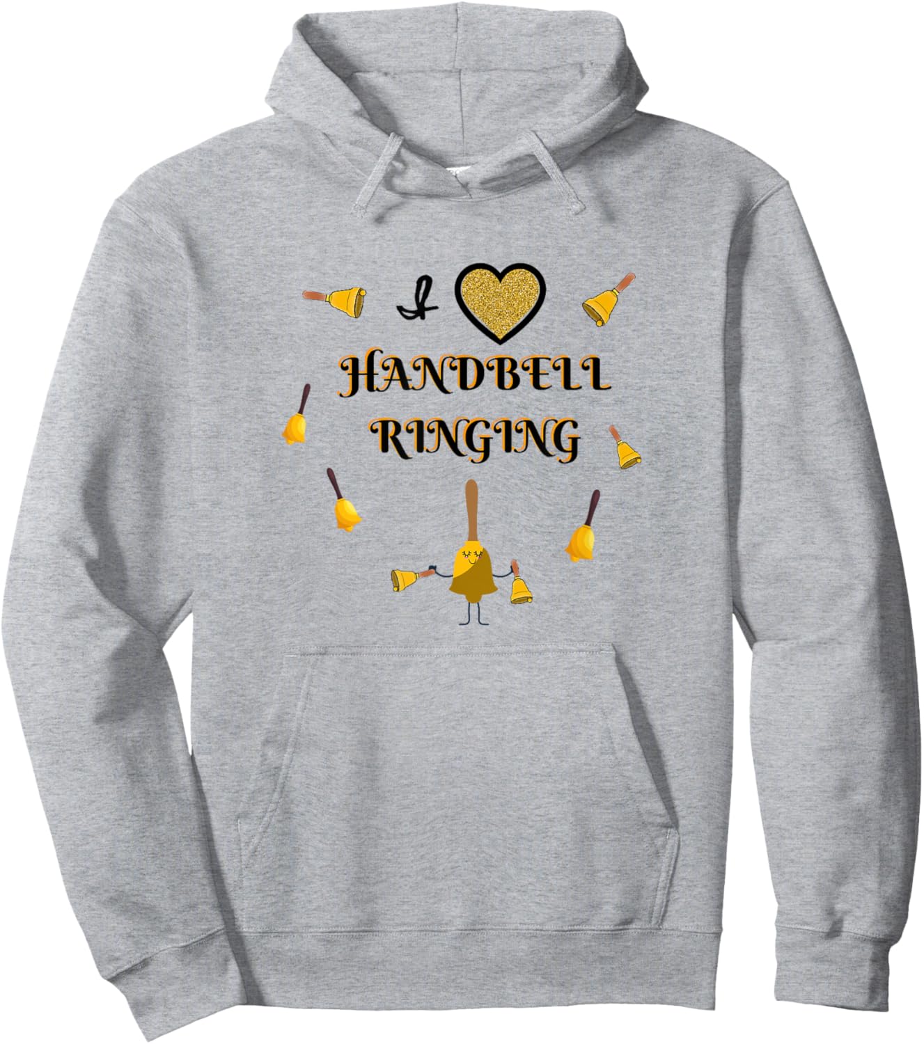 I love Handbell Ringing Bell Ringers Choir Ensemble Music Hoodie - Hoodie | Ash