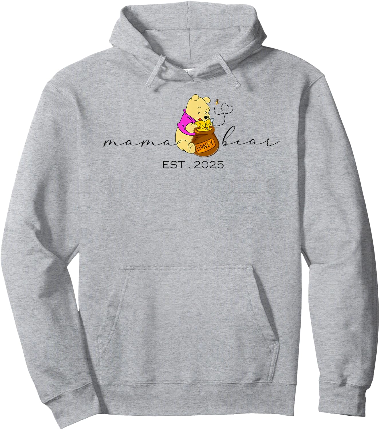 Mama Bear Est 2025 Mother's Day New Mom Pregnancy Hoodie - Hoodie | Ash