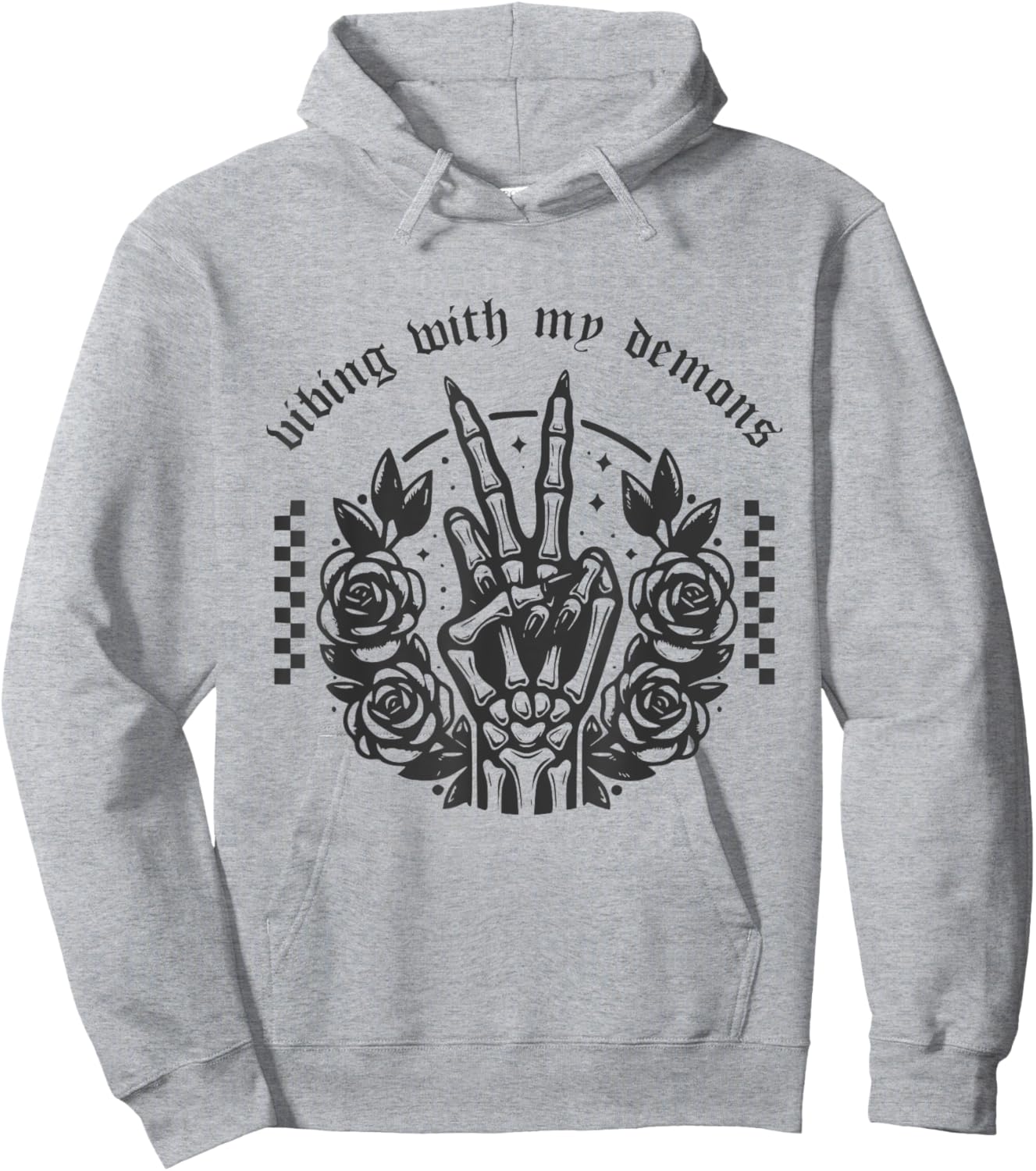 Vibing With My Demons Shirt Funny Witchy Gothic Halloween Hoodie - Hoodie | Ash