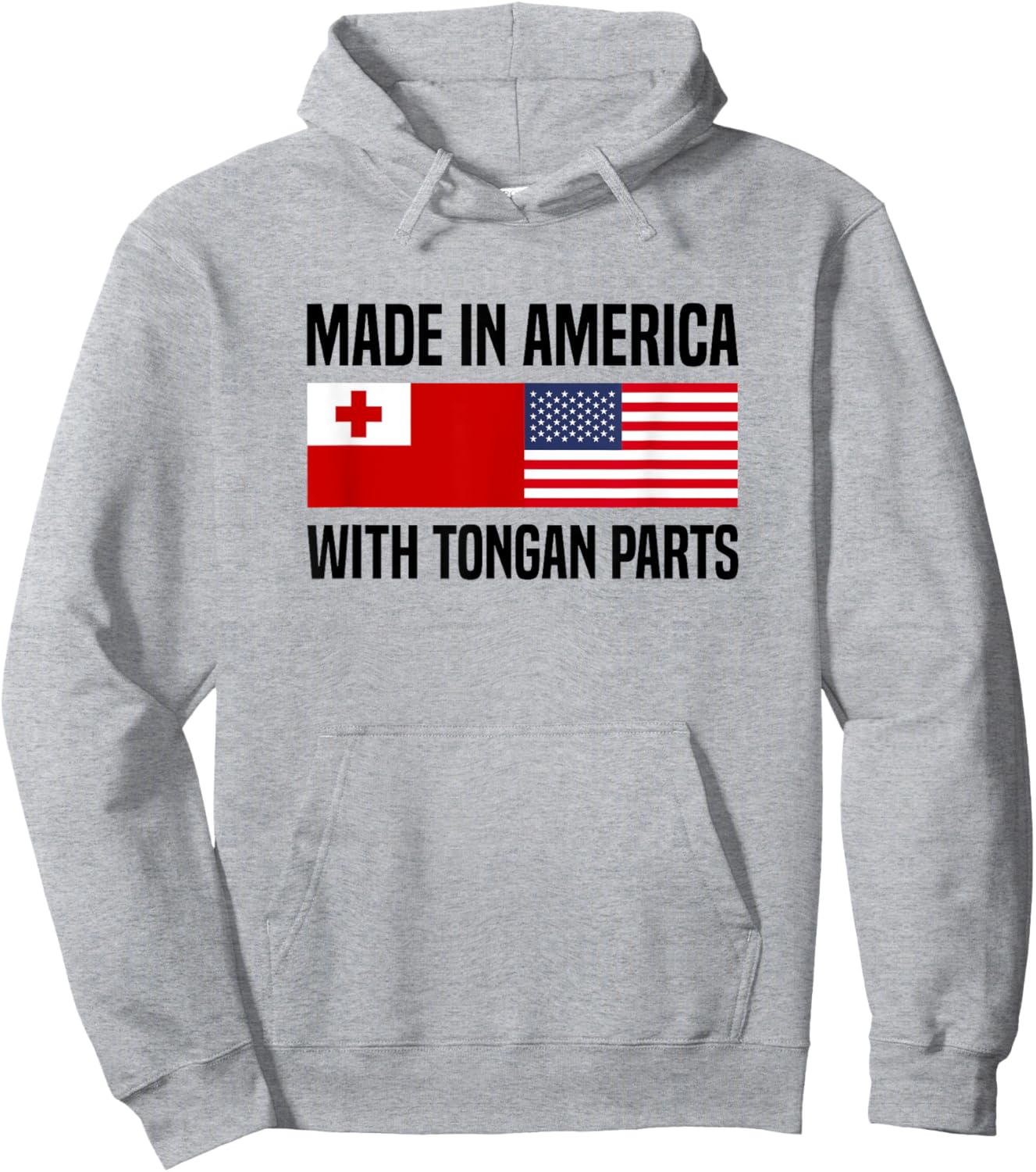 Made in America with Tongan Parts Tongan American Hoodie - Hoodie | Ash
