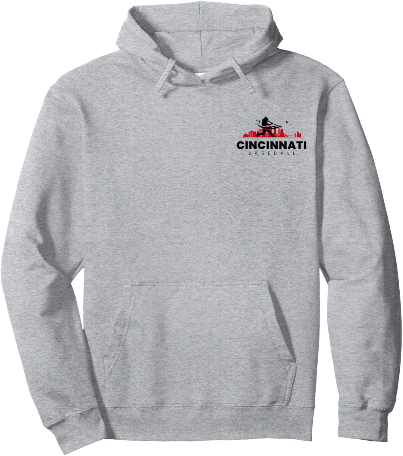 Cincinnati Baseball Vintage Minimalist Retro Baseball Lover Hoodie - Hoodie | Ash