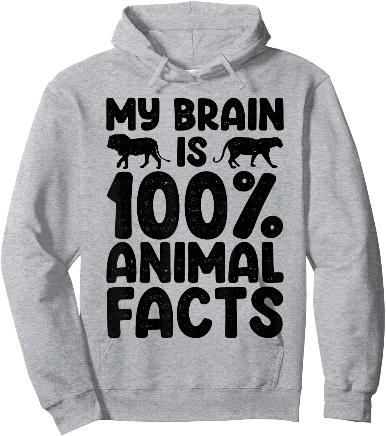 My Brain Is 100% Animal Facts Animal Lover Animal Keeper Hoodie - Hoodie | Ash