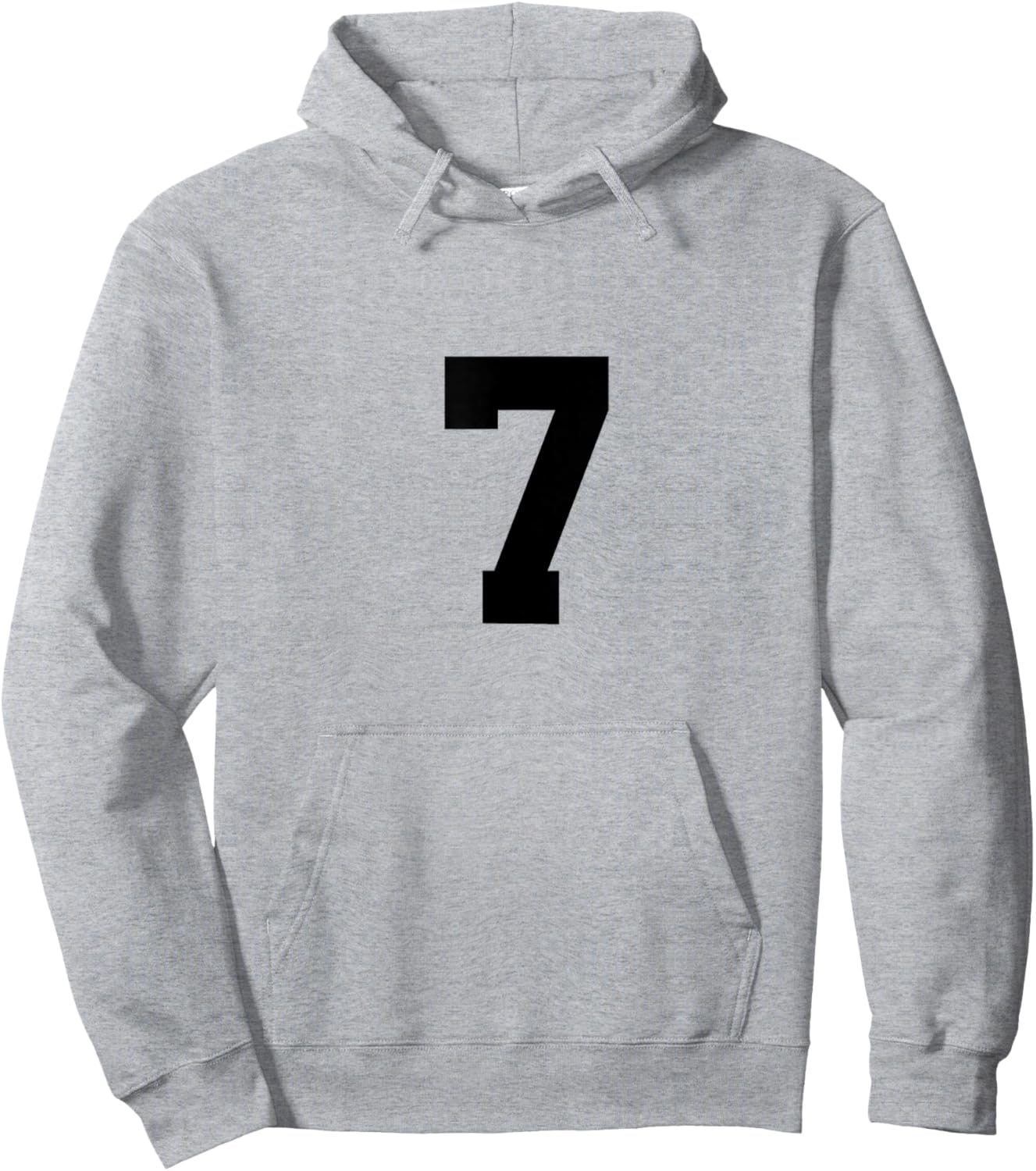 Number 7 (on Front/Back) Sports Team Jersey Number Hoodie - Hoodie | Ash