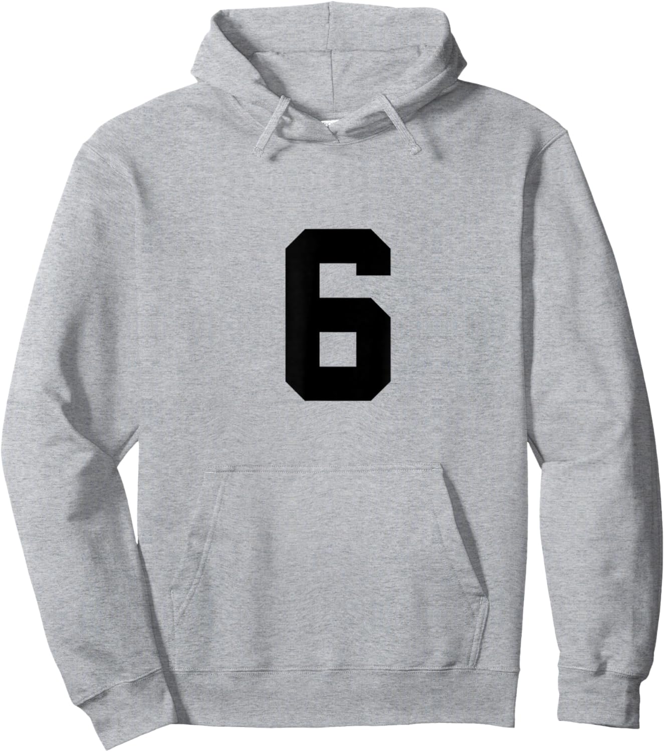 Number 6 (on Front/Back) Sports Team Jersey Number Hoodie - Hoodie | Ash