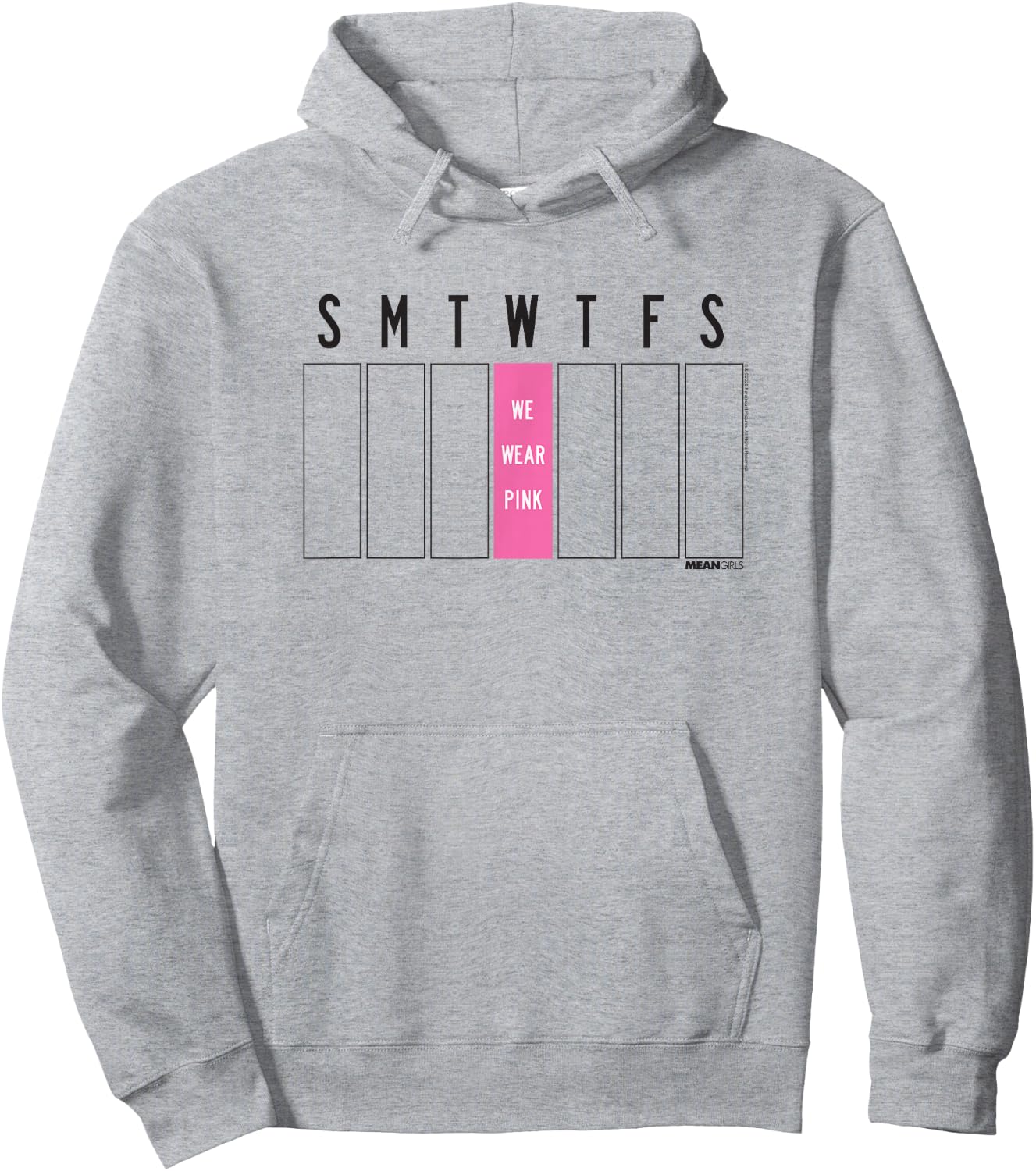 Mean Girls Weekly Calendar Wednesdays We Wear Pink Y2K Movie Hoodie - Hoodie | Ash