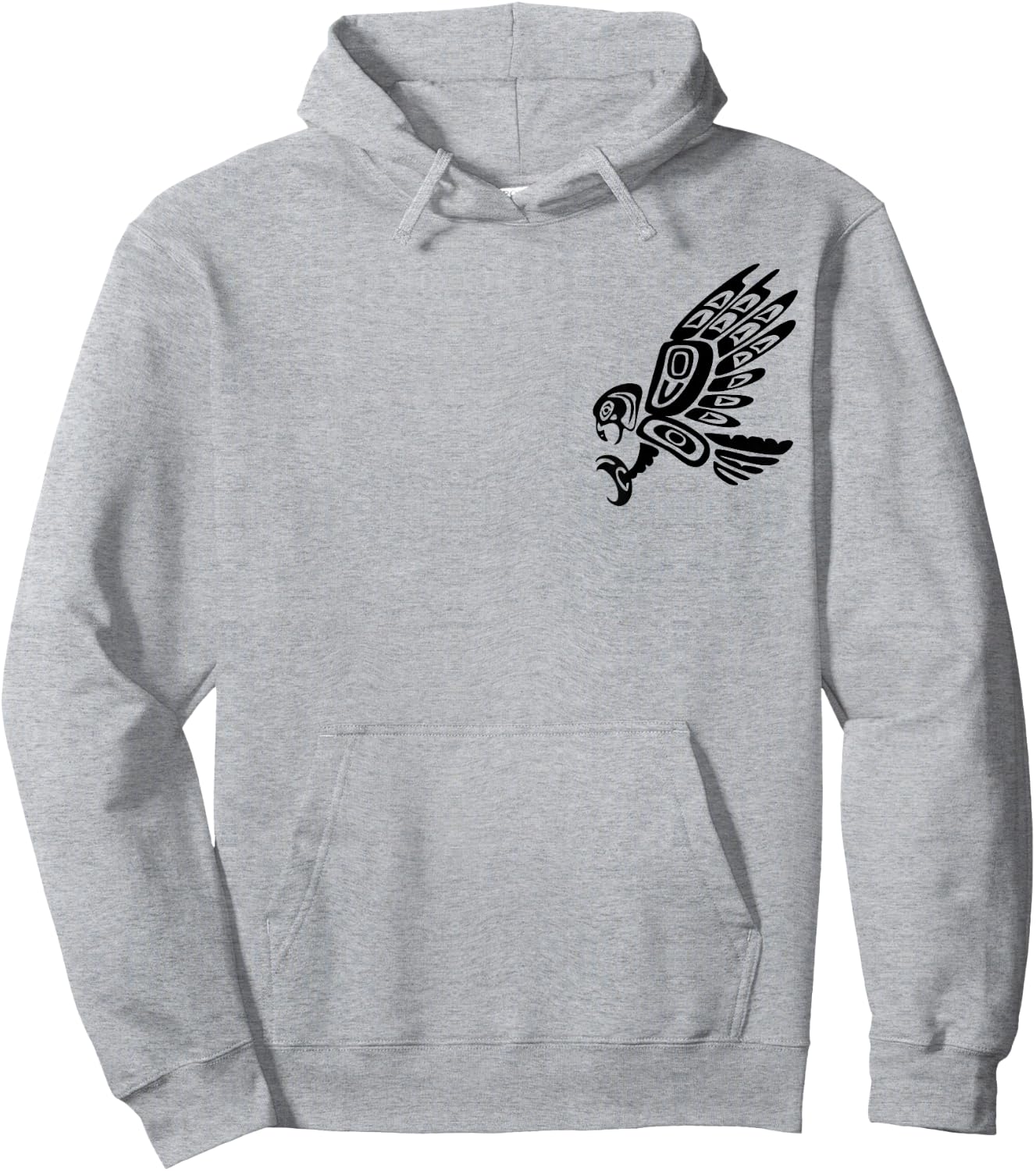 Falcon Abstract Haida Art Pacific Northwest Coast Bird Hoodie - Hoodie | Ash