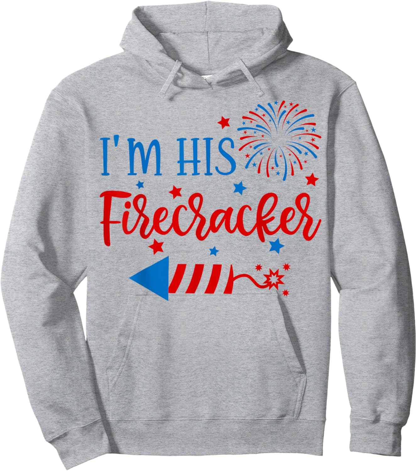 I'm His Firecracker 4th Of July His Her Matching Couple Hoodie - Hoodie | Ash
