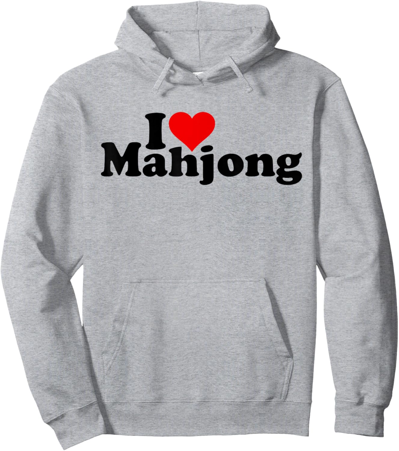 I Love Heart Mahjong Mah-jongg Hoodie - Hoodie | Ash