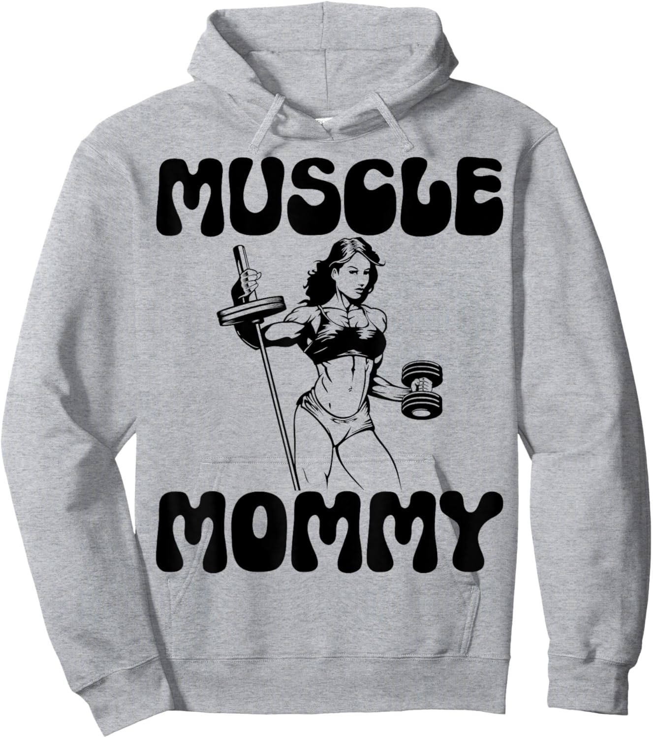Muscle Mommy - Gym Weightlifting Fitness Bodybuilding Hoodie - Hoodie | Ash