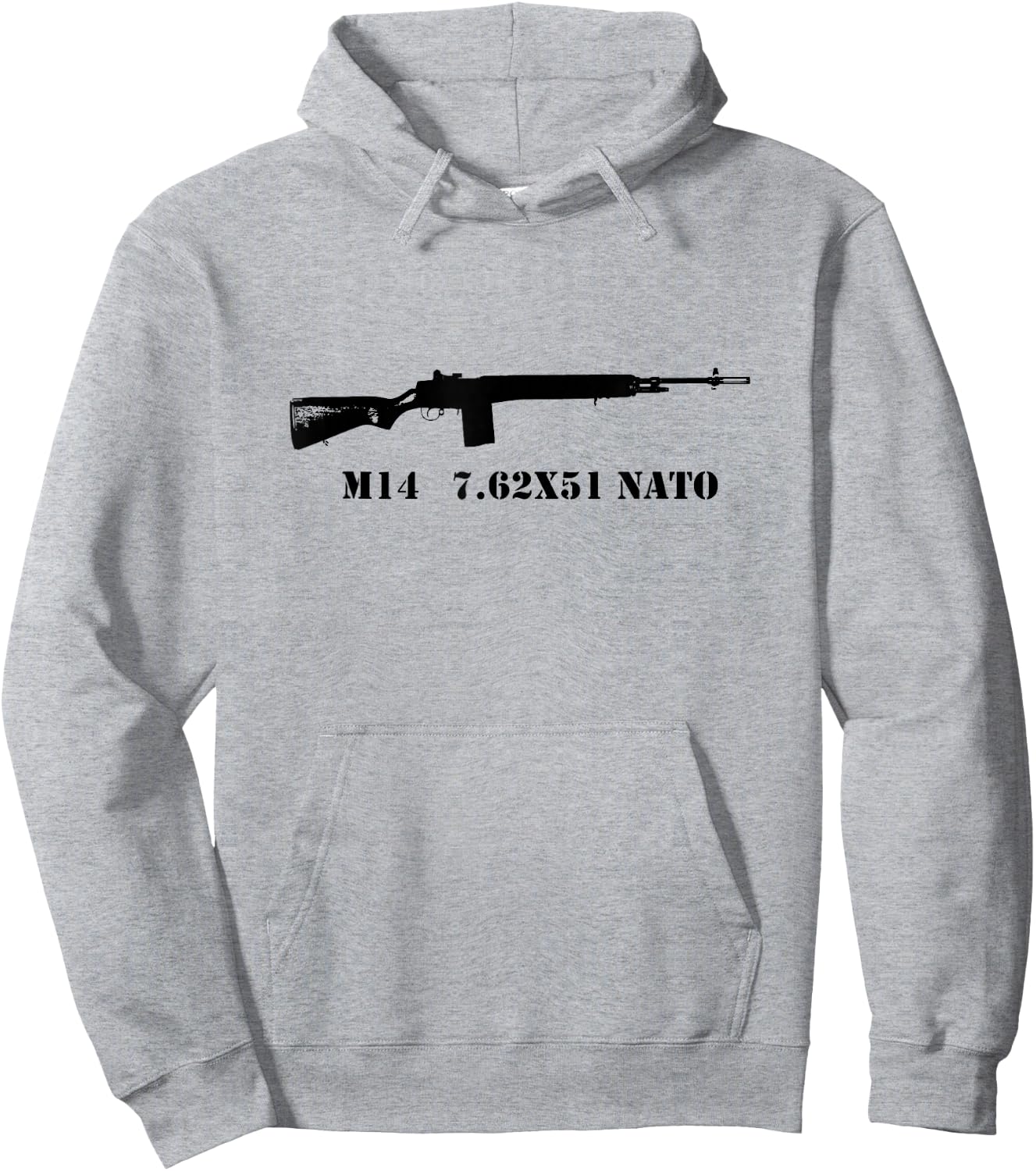 M14 Shirt, M-14 Vietnam US Military 7.62 NATO Hoodie - Hoodie | Ash