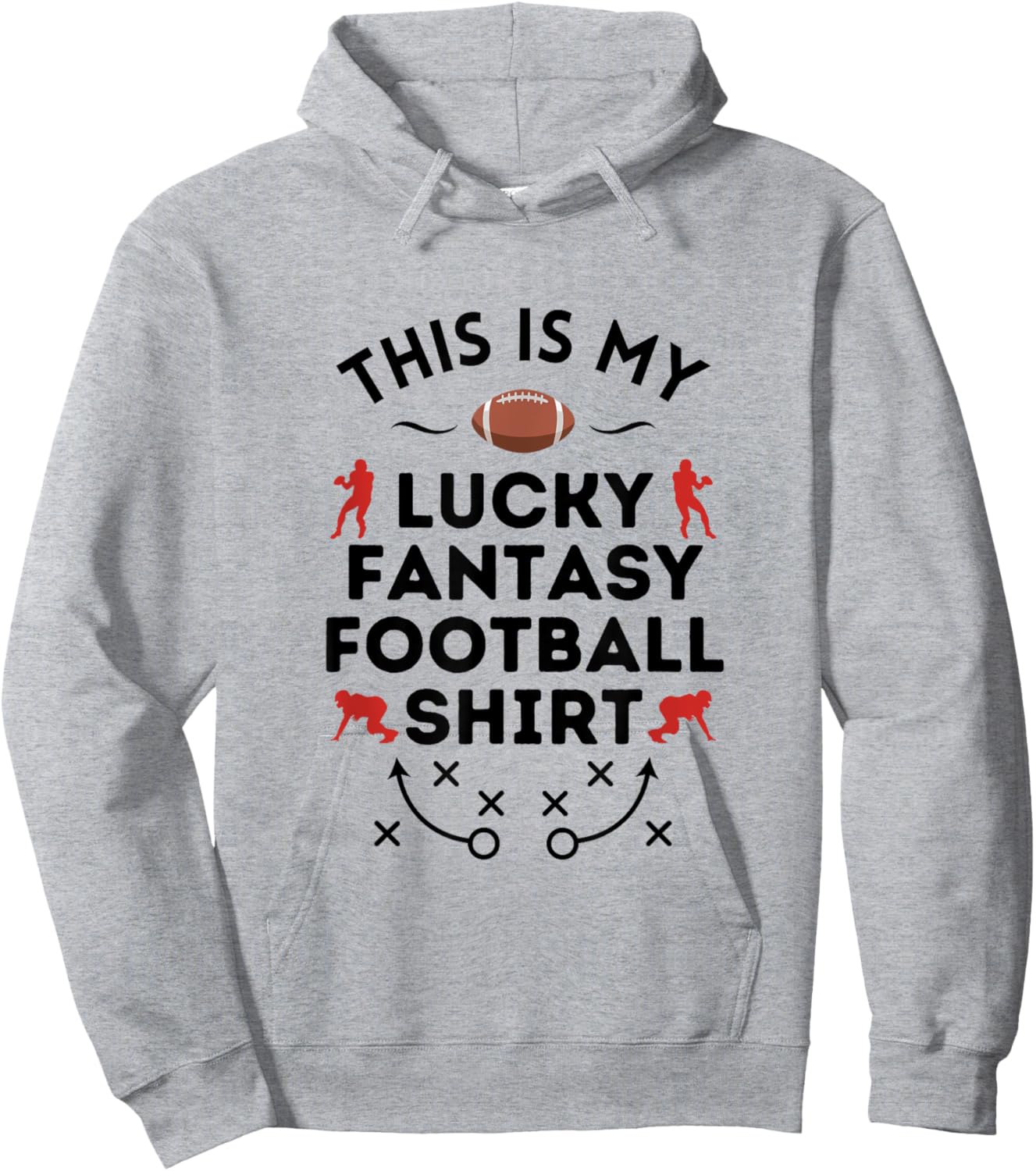 This Is My Lucky Fantasy Football Shir - Football Humor Hoodie - Hoodie | Ash