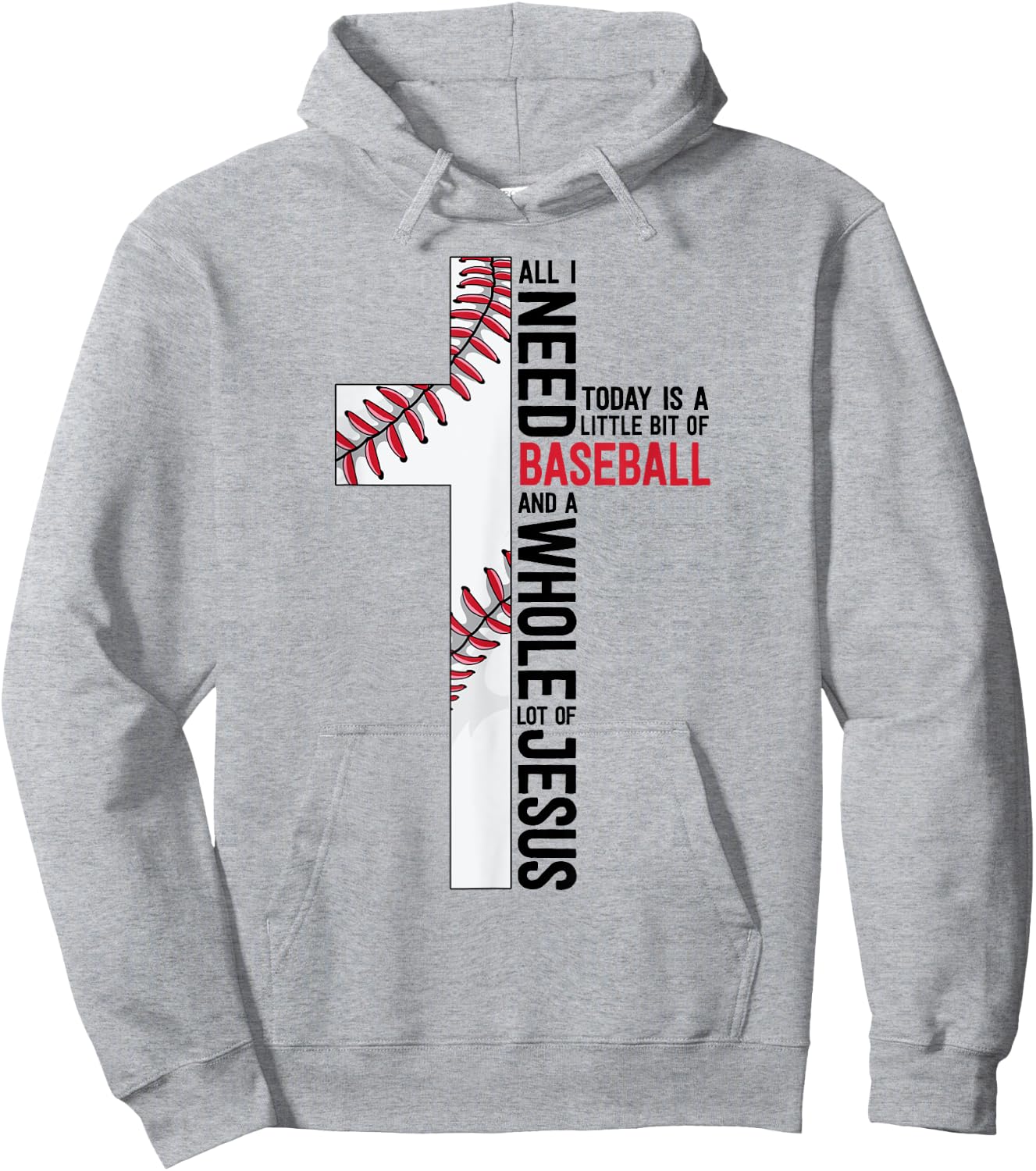 I Need Baseball And Jesus Sports Mom Gift Christian Cross Hoodie - Hoodie | Ash