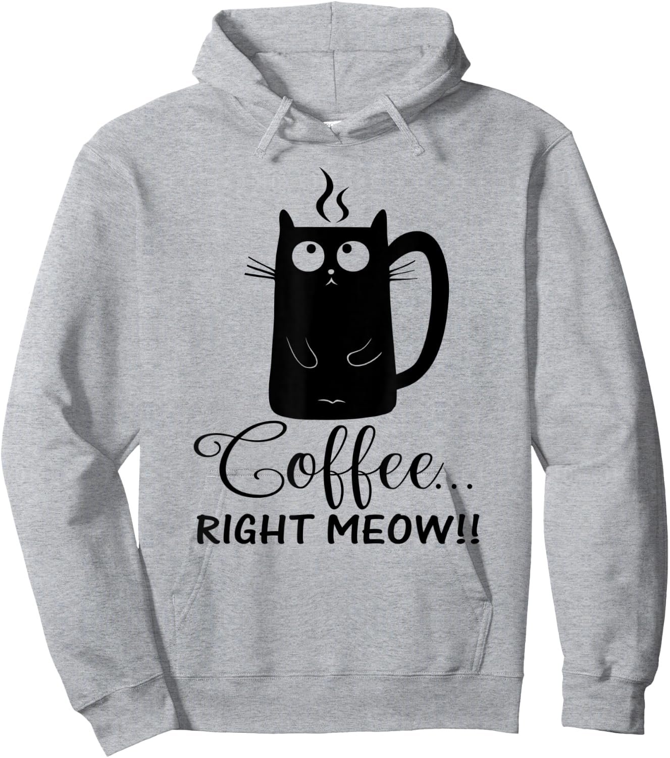 Coffee Right Meow Cute Cat Lovers Gift Women Hoodie - Hoodie | Ash