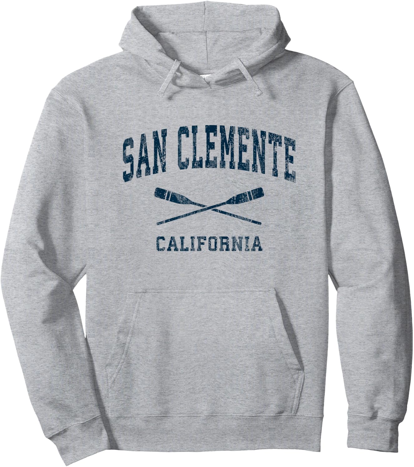 San Clemente California Vintage Nautical Paddles Sports Oars Hoodie - Hoodie | Ash