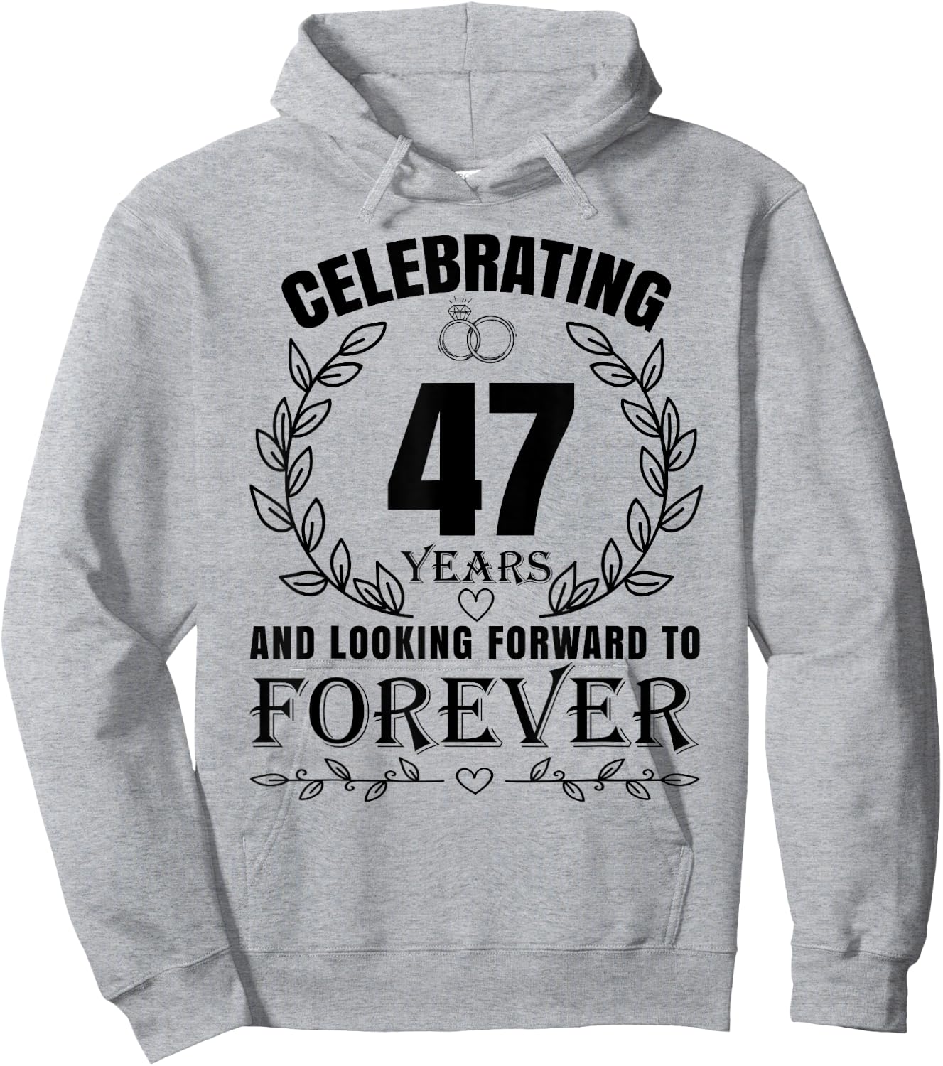 Cute 47th Wedding Anniversary for Couples Married 47 year Hoodie - Hoodie | Ash